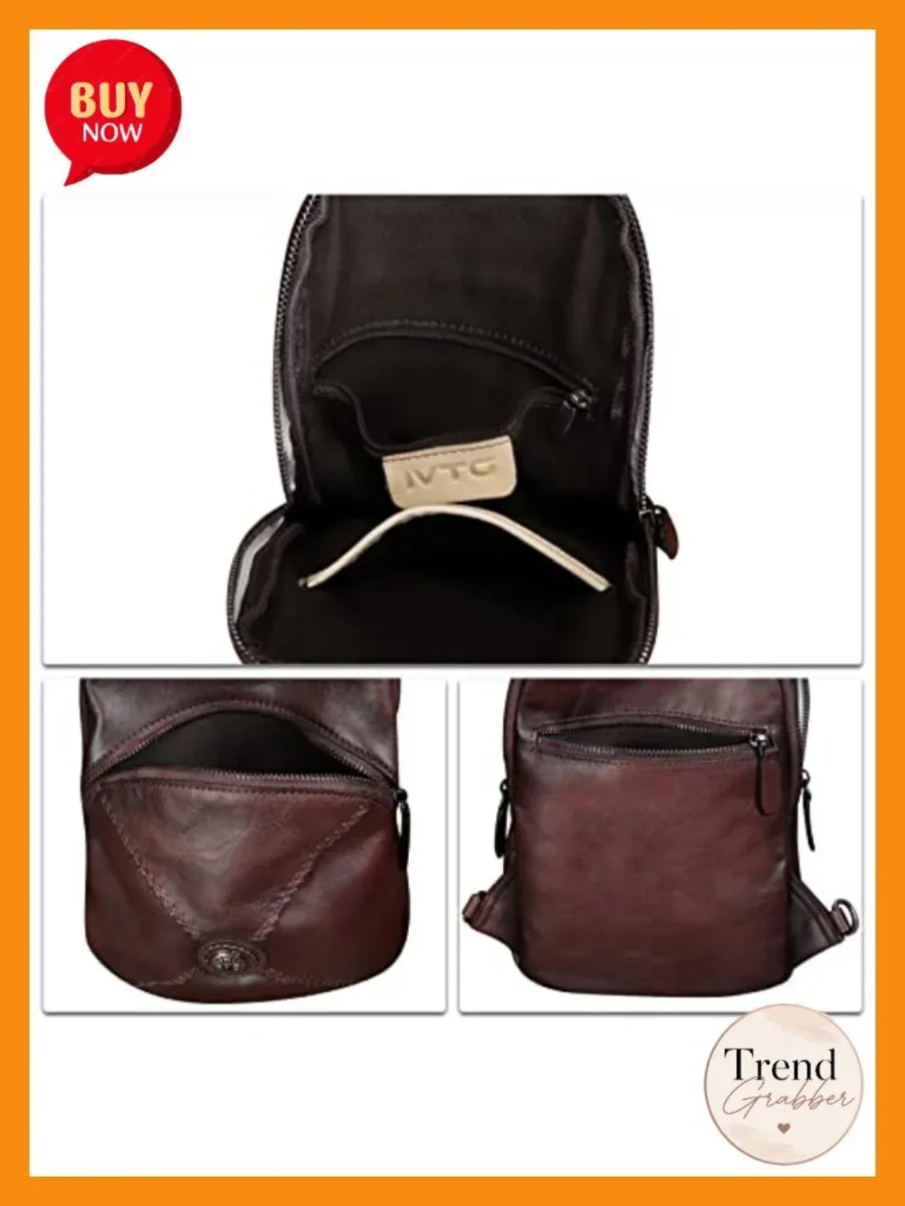 Genuine Leather Sling Bag Women Retro Chest Shoulder Crossbody Handmade Purse